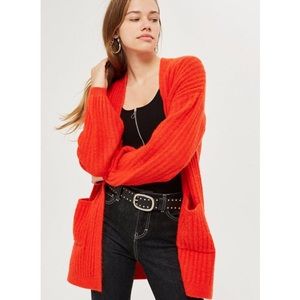 Topshop Sweaters - Topshop • Red Wise Ribbed Cardigan Topshop Sweaters - Topshop • Red Wise Ribbed Cardigan